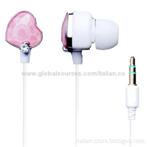 Stereo In-ear Earphones with Crystal for Young, Suitable for iPhone
